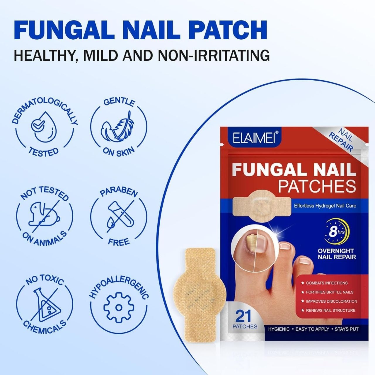 FungalPatches, restorative patches for the care of damaged nails (21 pcs.) (1+1 FREE ) - Image 4
