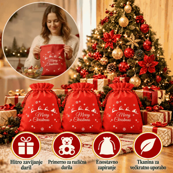 Christmas Fabric Bags, 3xBags - video