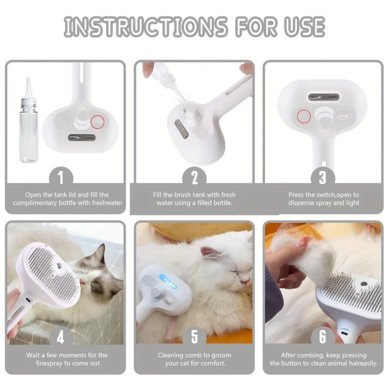 Not just cleaning - your pet will enjoy a gentle massage during use that improves circulation and soothes.