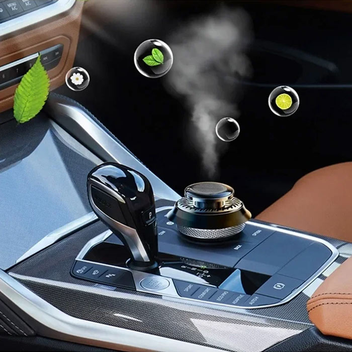 The air freshener rotates 360 degrees and distributes the fragrance evenly throughout the room!