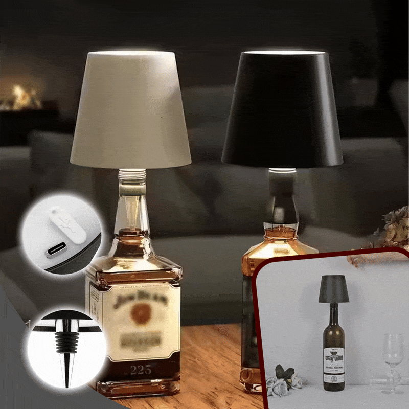 Cordless bottle lamp