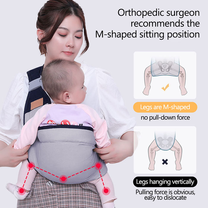 The baby carrier makes it easier for parents to carry their baby and gives the baby a feeling of security!