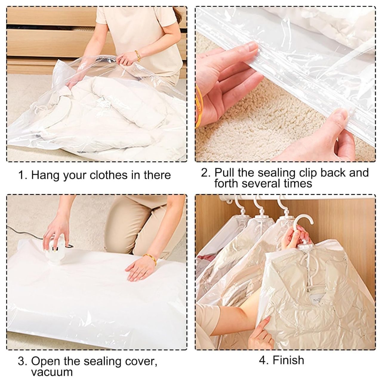 Bagsy, hanging vacuum bags for storing clothes (4 pcs.) - Image 6