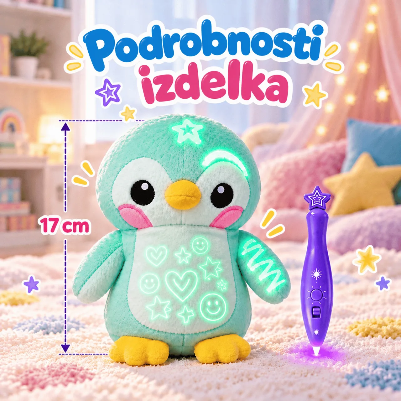 Glow-in-the-dark plush penguin, BestFriend - Image 3