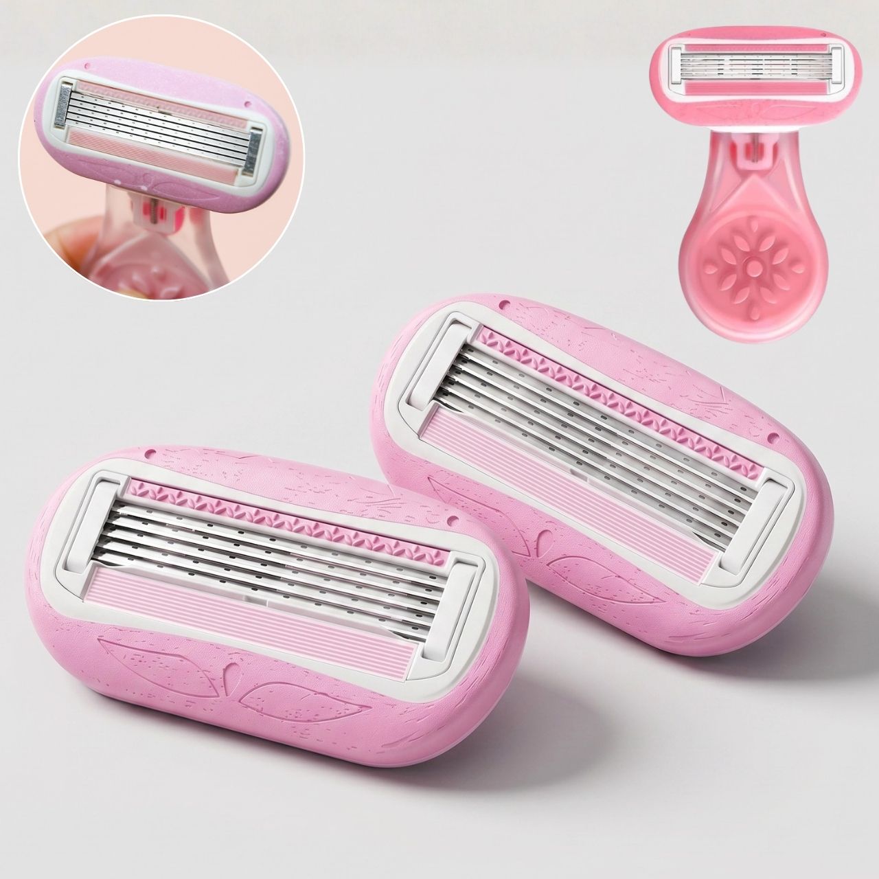 Interchangeable 5-blade head for a smooth shave