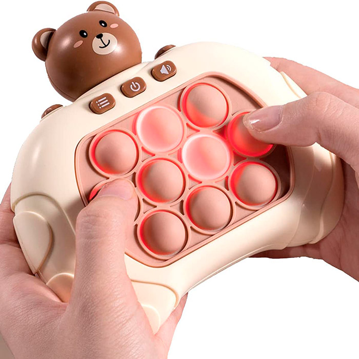 This interactive toy allows 4 different games - quick reactions, memory, speed, 2-player game!