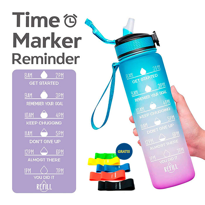 The water bottle is BPA-free and made of durable material.