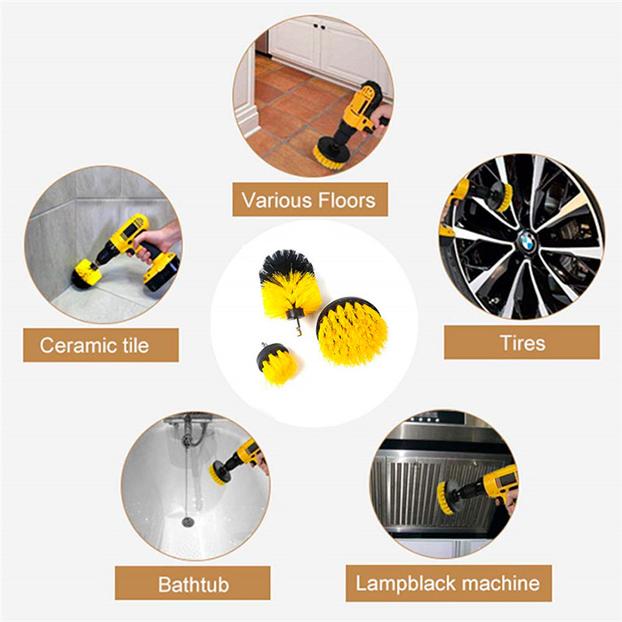 The Electric Brush is suitable for a variety of surfaces - carpets, kitchen elements, bathroom tiles, car tyres, floors, etc.