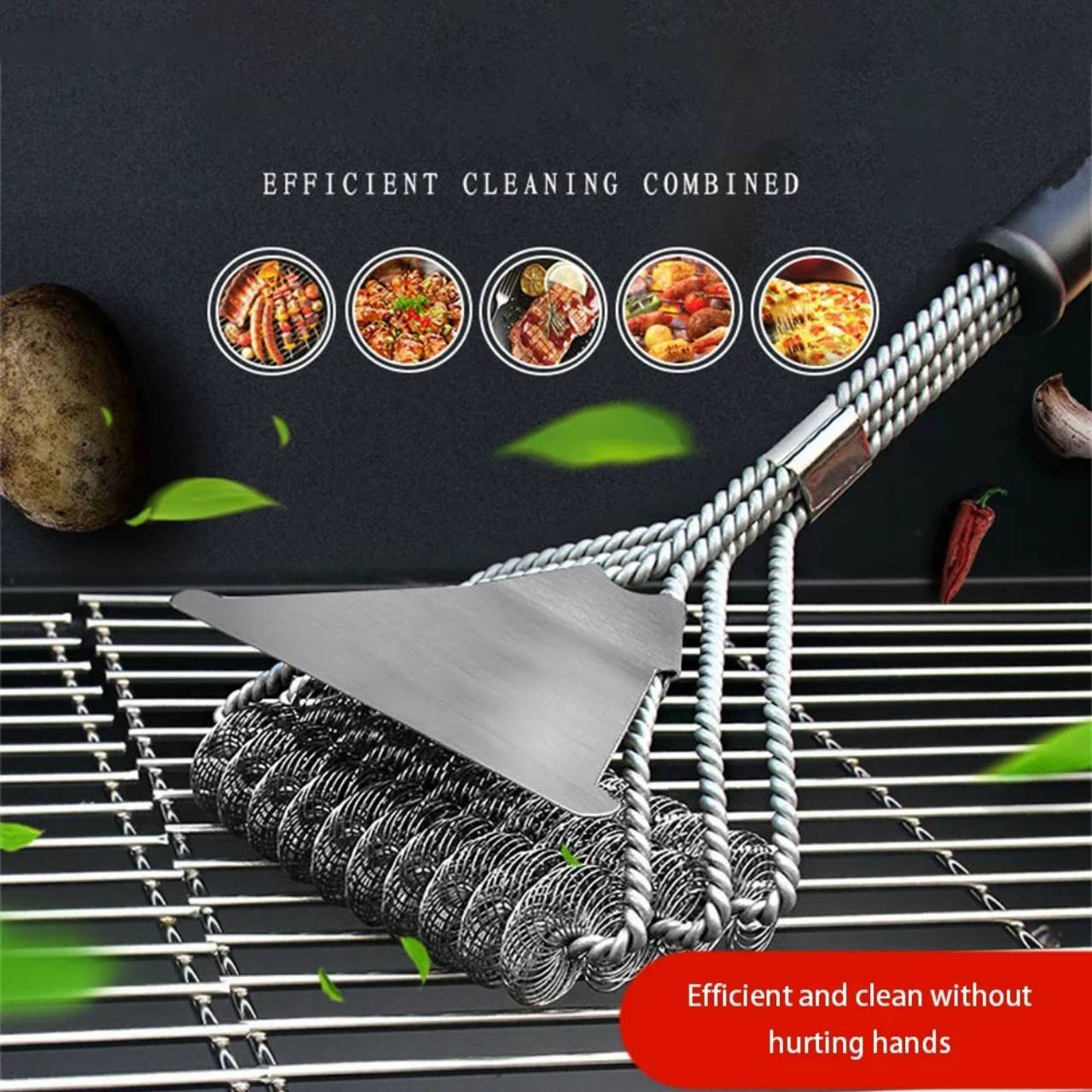 The length of the handle allows you to use the brush safely even on a hot grill, without fear of burns - but still with enough precision for the toughest spots.