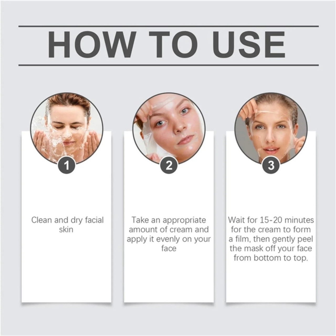 No rinsing before bedtime – the mask dries and forms a film that you simply peel off in the morning.