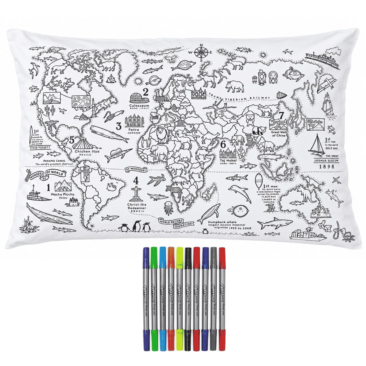 Color Your Pillow – World Map, ColoringPillow - Image 2