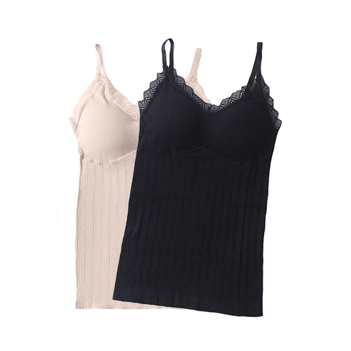 ComfortTop, 1+1 GRATIS T-shirt with padded support in black and beige