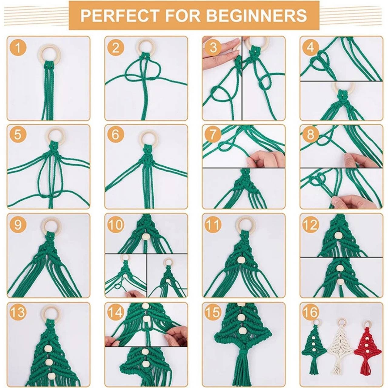 CraftKit, Christmas macrame ornament kit - Image 5