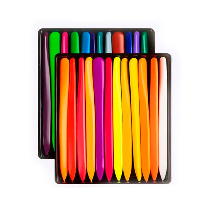 Crayons, compact wax crayons (24 pieces)