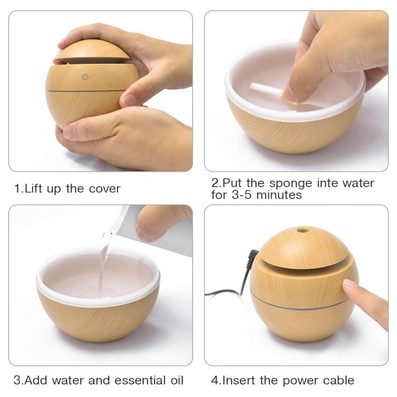 Diffuser, LED humidifier and essential oil diffuser