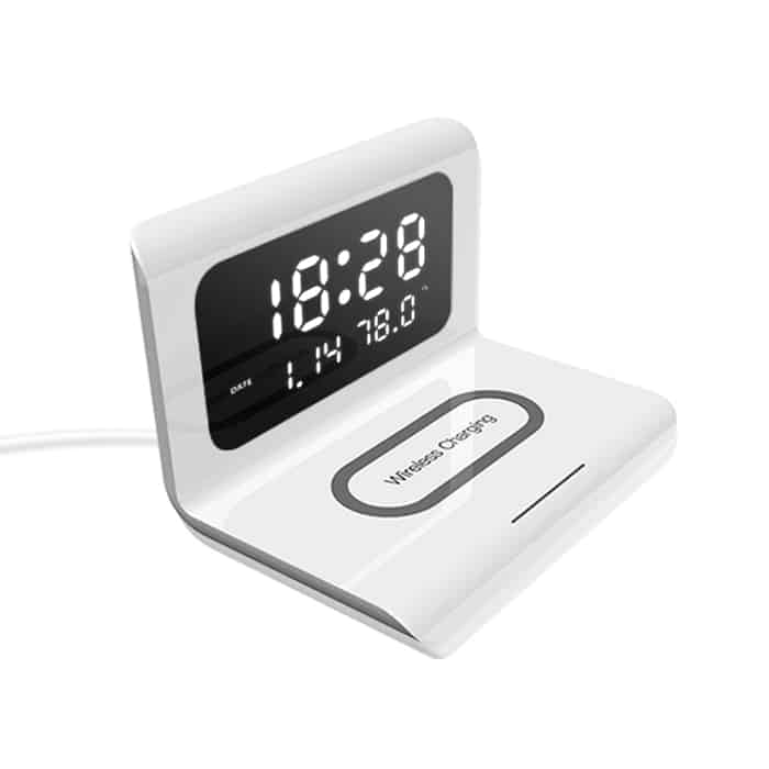 DigitalStation, charging station with 4 functions: alarm, calendar, thermometer and wireless charger