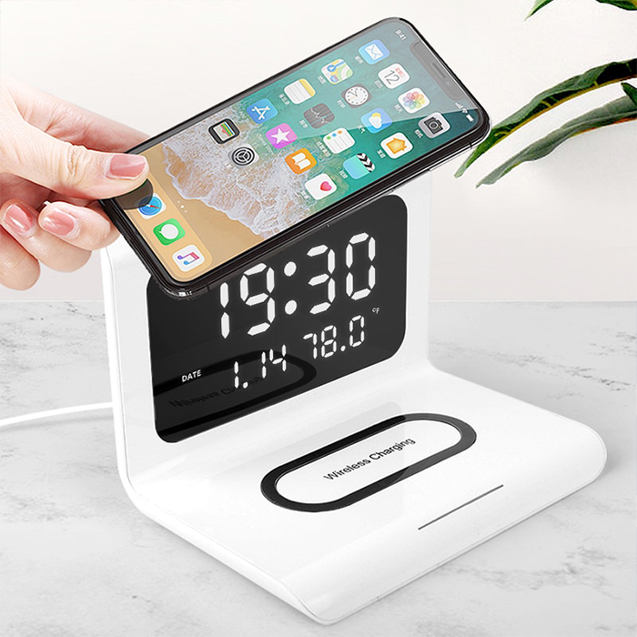 DigitalStation, charging station with 4 functions: alarm, calendar, thermometer and wireless charger - Image 7