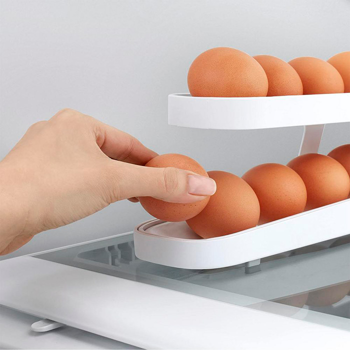 The egg rack can hold 12 to 14 eggs!