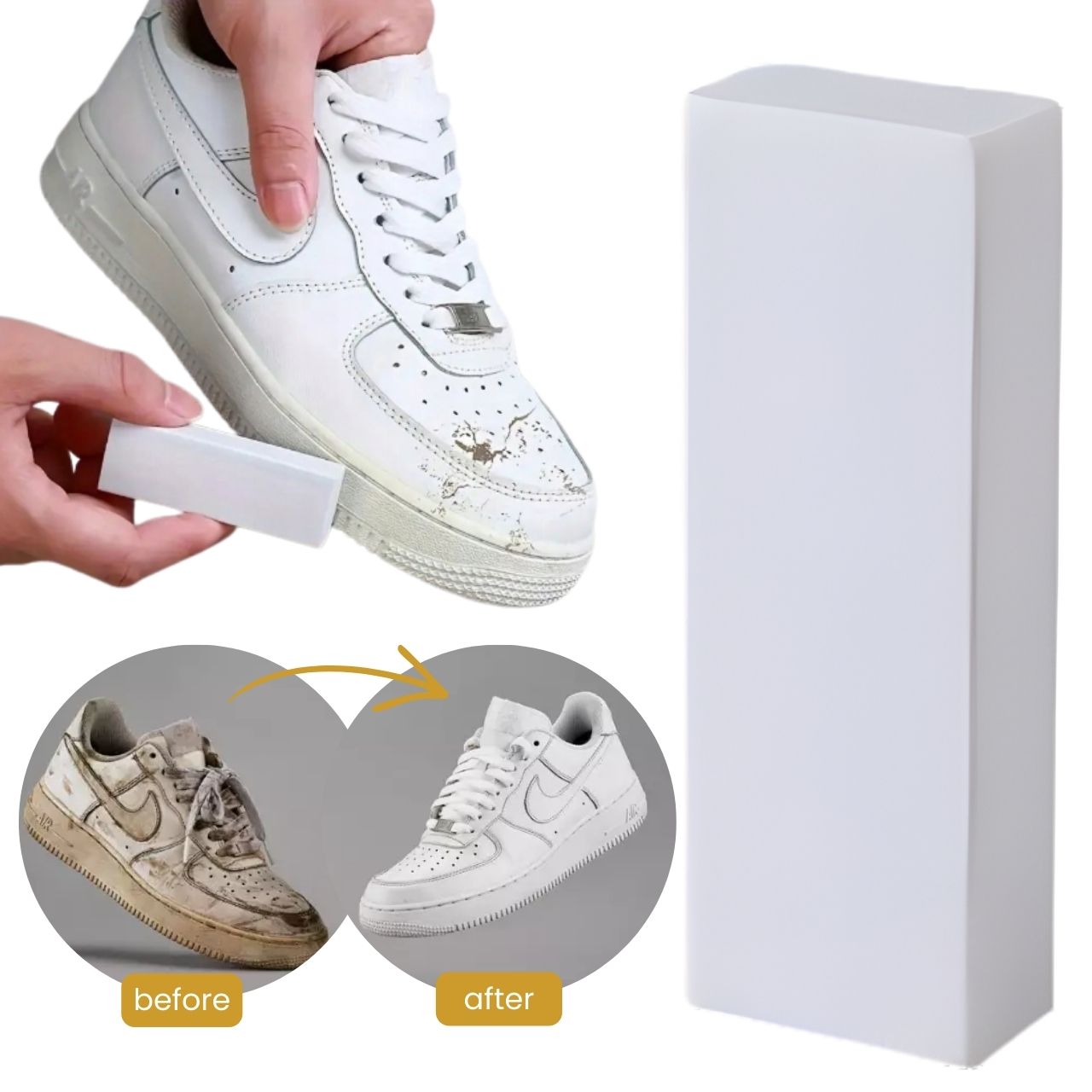 Clean shoes without water and detergents