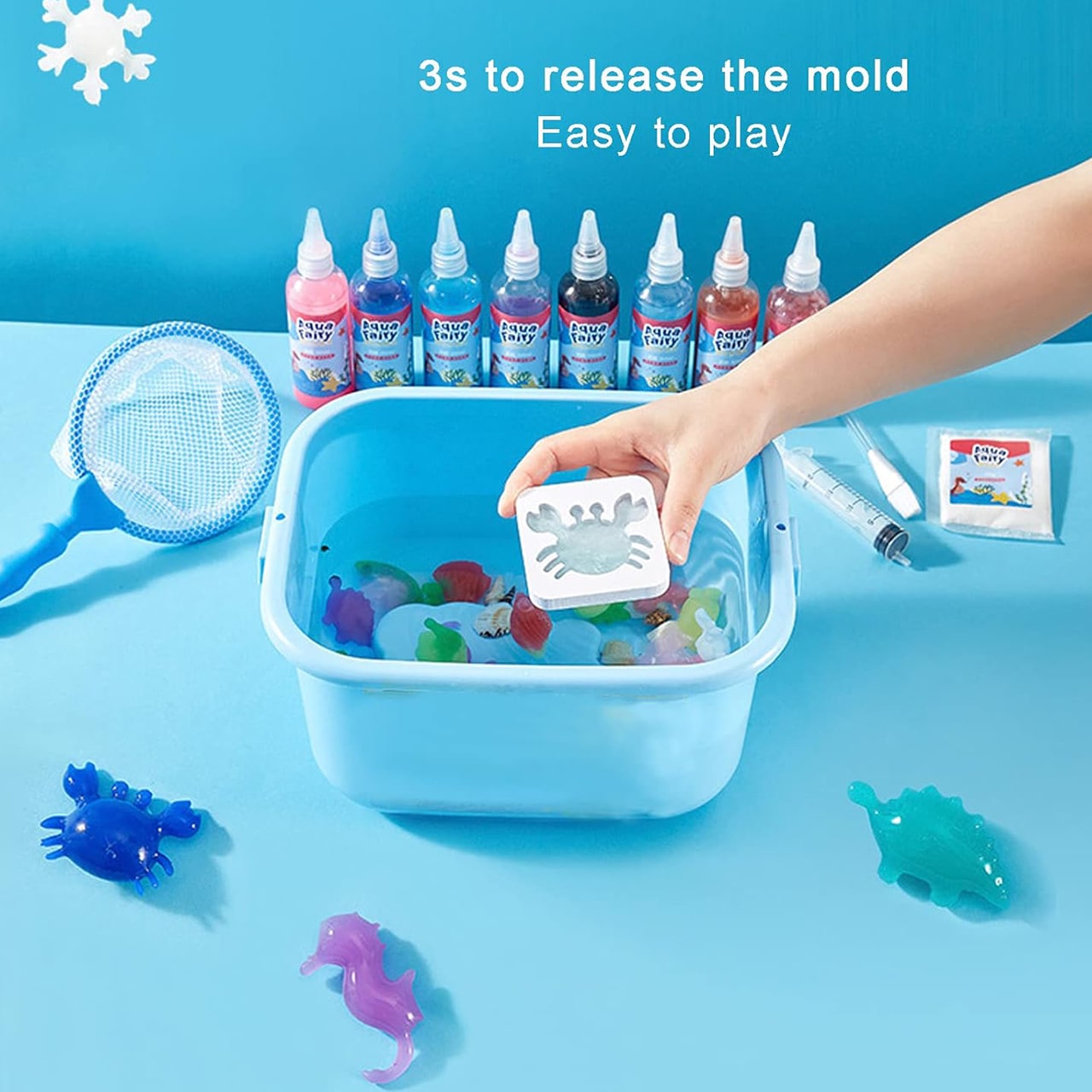 Fun to use - just put the paint in the mould and dip it in the water.