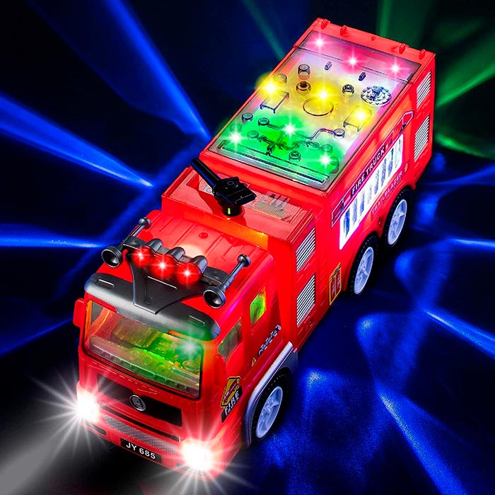 Create a true-to-life fire scene experience with siren and lights!