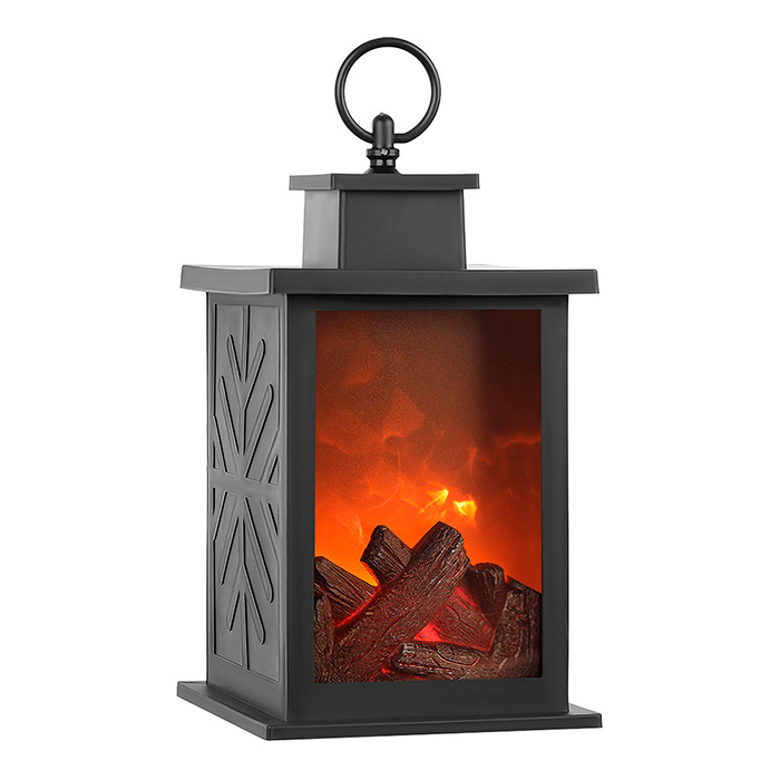 FireLantern, a decorative lamp with the look of a fireplace and a virtual fire