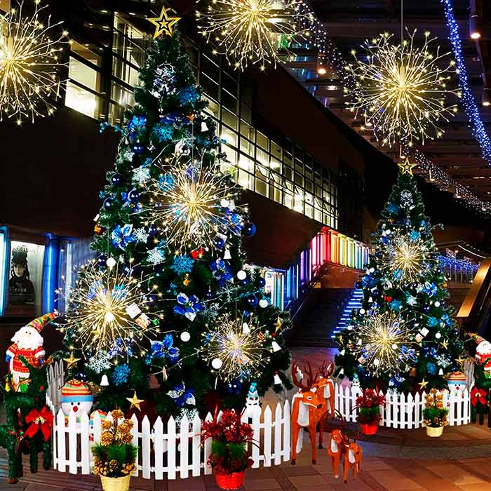 Christmas lights with firework effect can be used outside and inside!