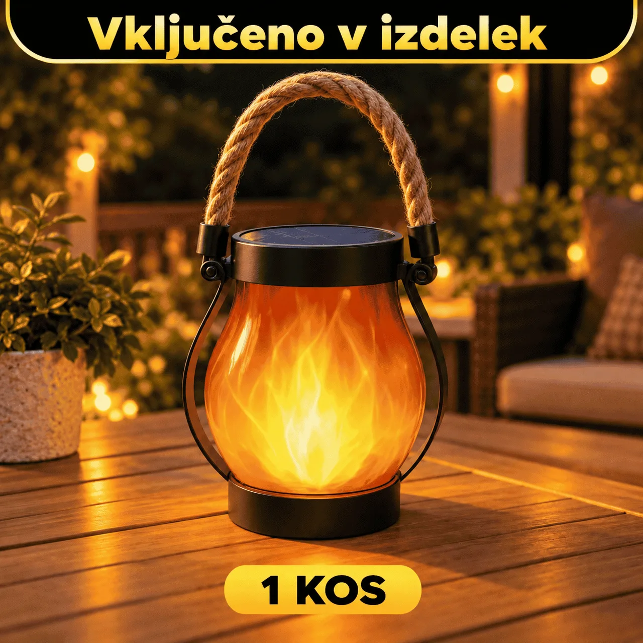 Solar flame-effect lantern, Flamy - Image 2