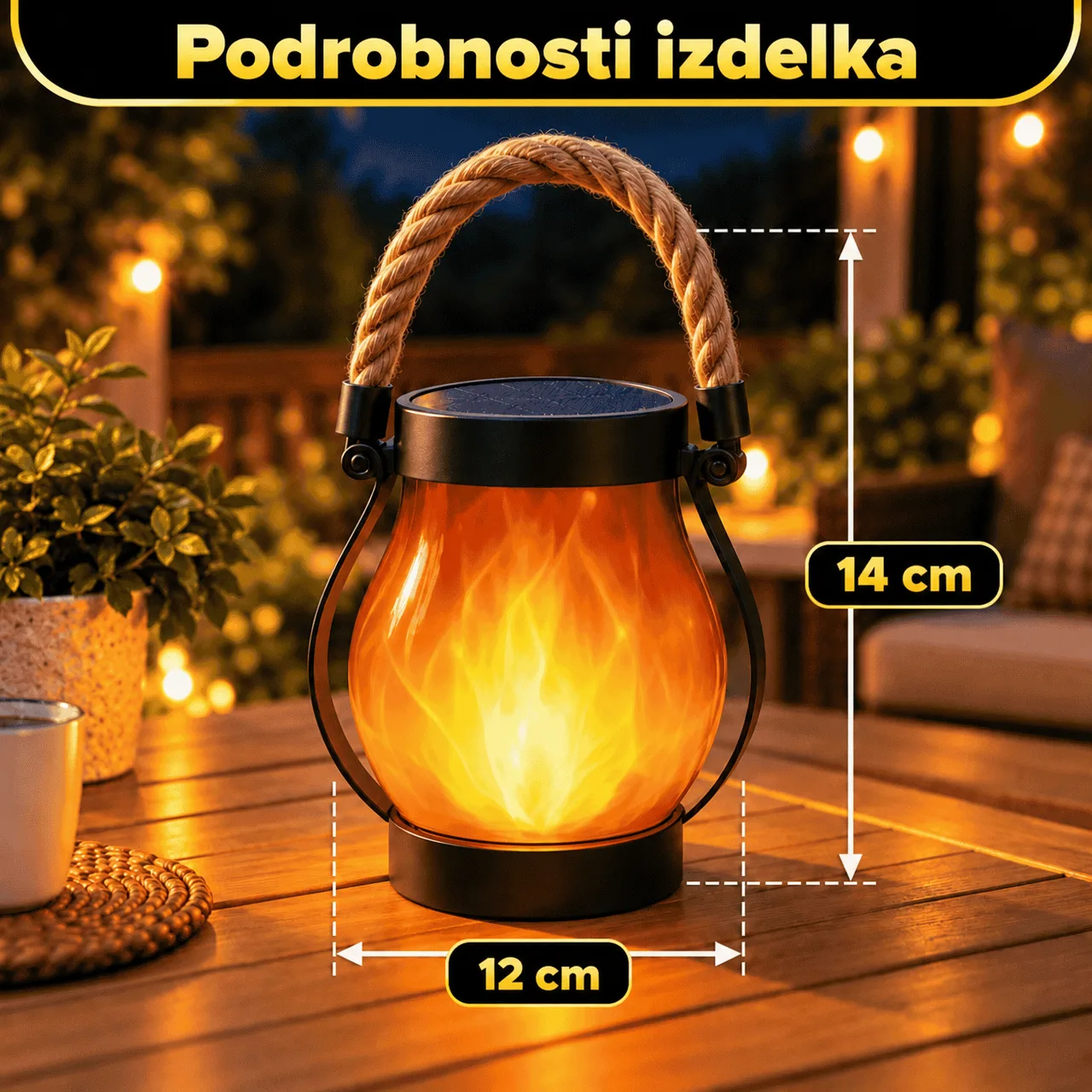 Solar flame-effect lantern, Flamy - Image 3