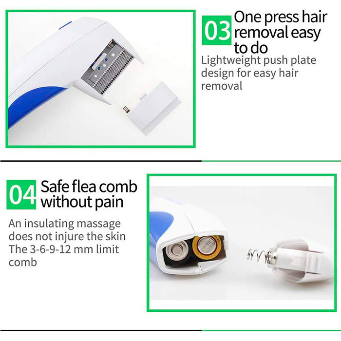 The electric hair comb is completely harmless and extremely pleasant for pets!