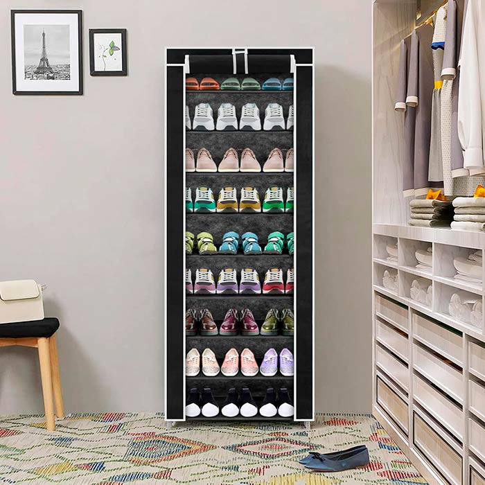 The folding wardrobe is for clothes, shoes, bed linen, towels, etc.