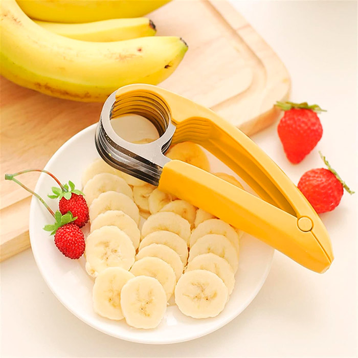 The food slicer cuts perfect and even pieces of food!