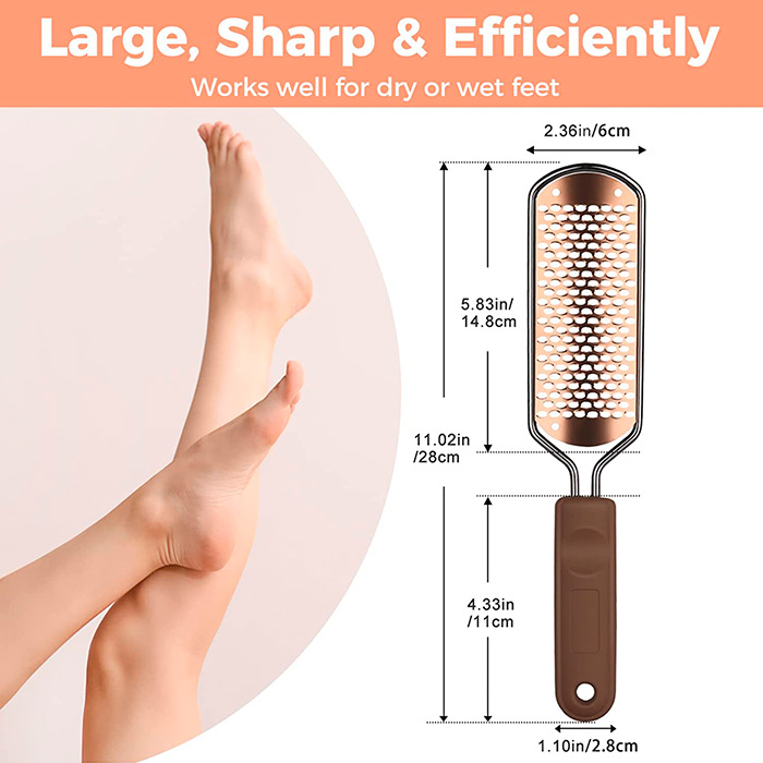 The hard skin remover has bi-directional blades for even faster results!