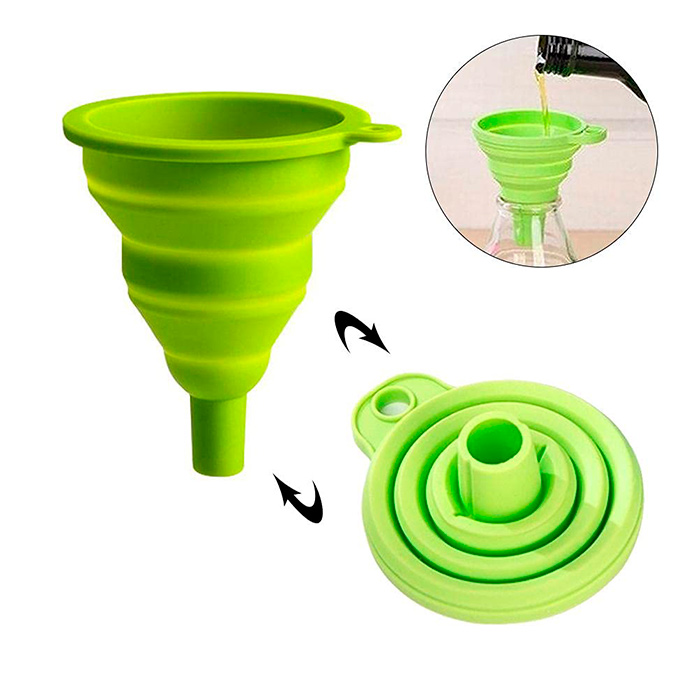 Funnel, a collapsible silicone funnel for dispensing liquids and other foods - Image 1