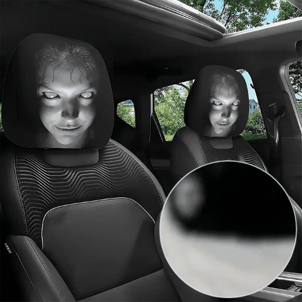 Scary Car Headrest Cover (1+1 FREE), GhostFace - Image 1