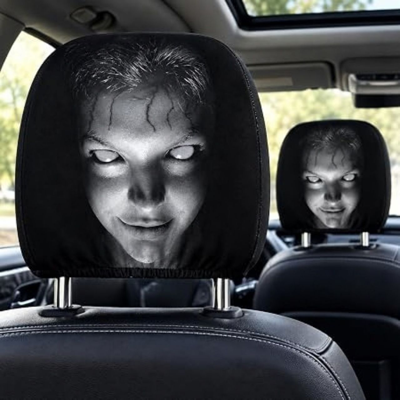 Scary Car Headrest Cover (1+1 FREE), GhostFace - Image 9