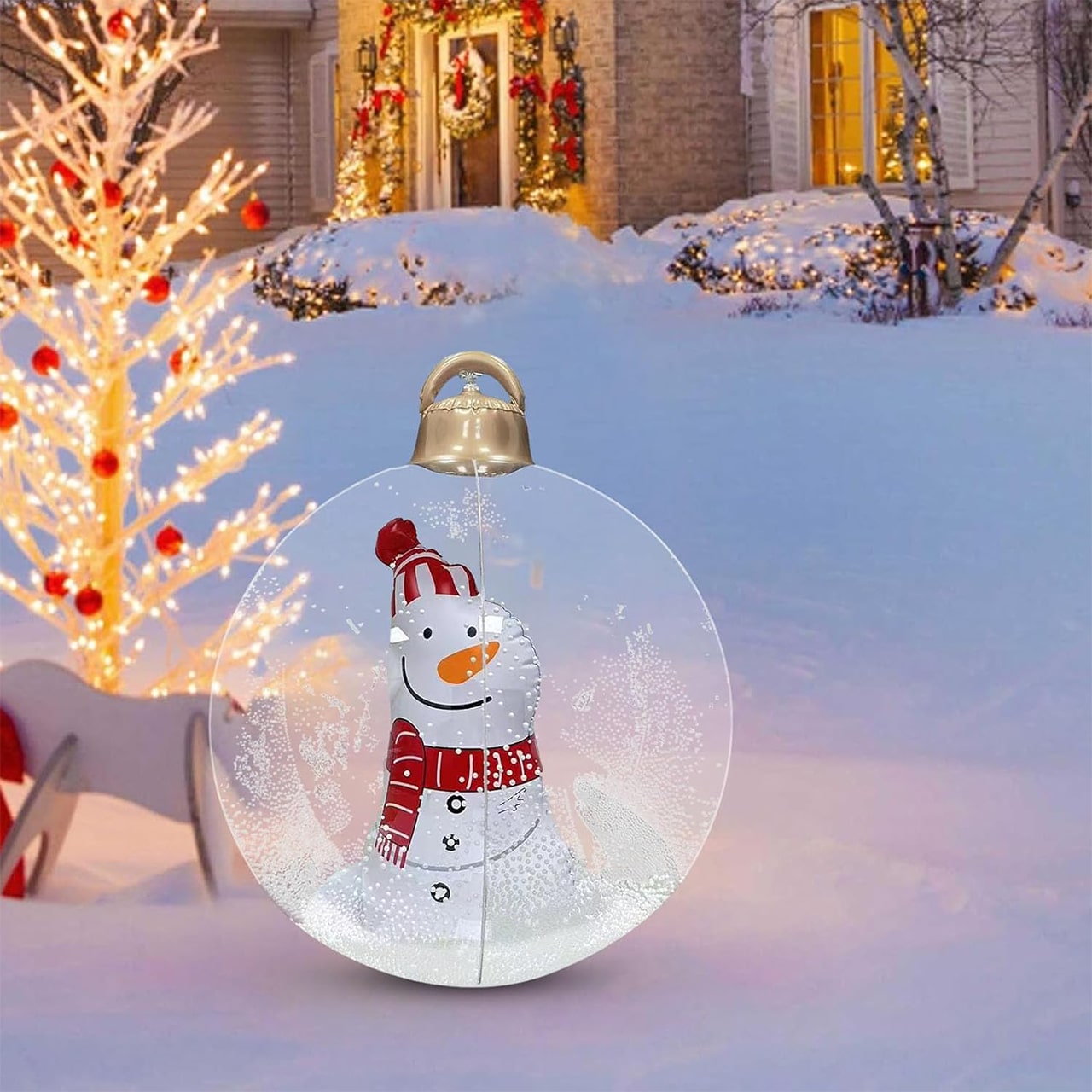 GlowySnowy, Christmas ball with snowman motif and light - Image 3