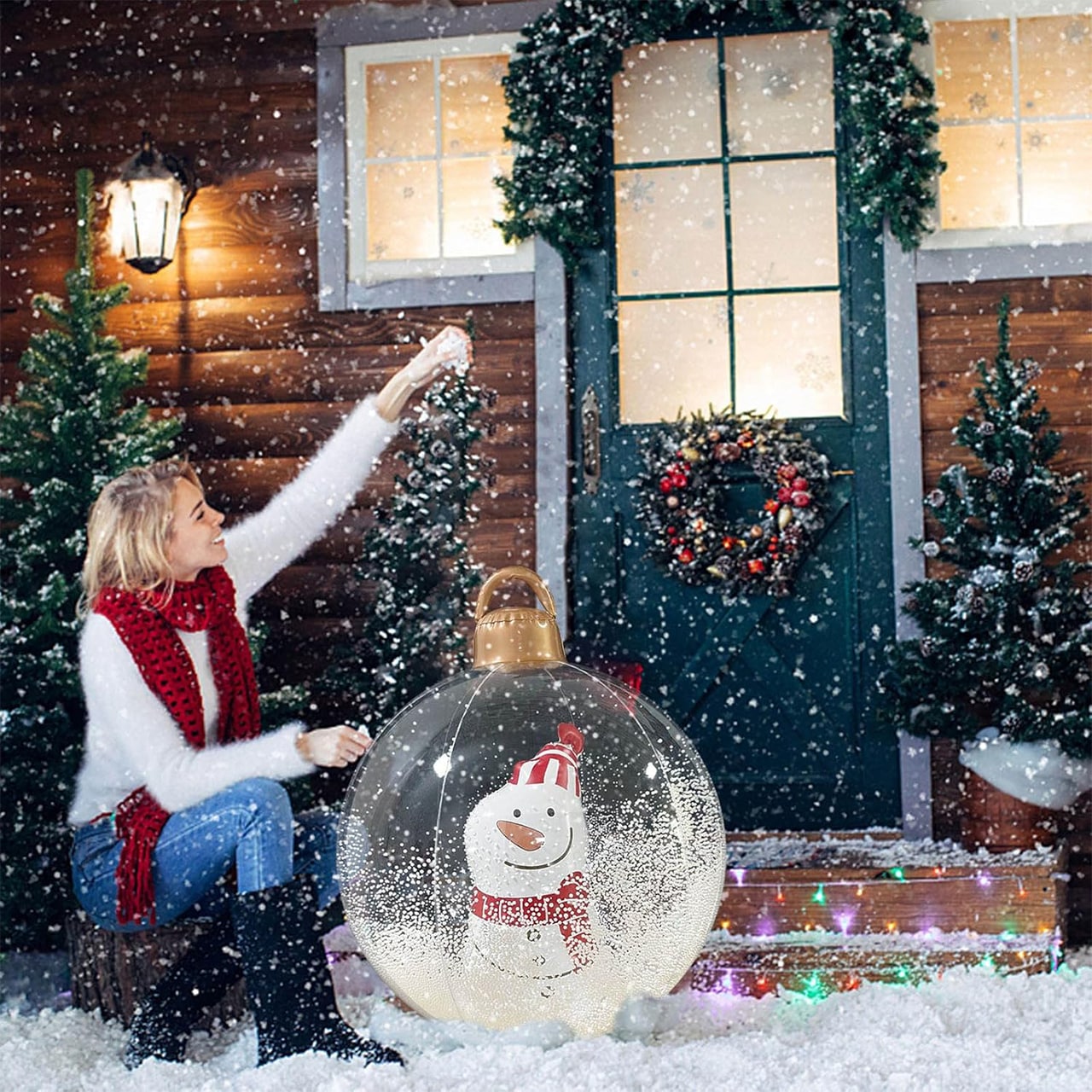 GlowySnowy, Christmas ball with snowman motif and light - Image 7