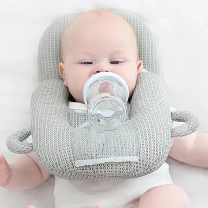 Baby feeding pillow with bottle holder - Image 2