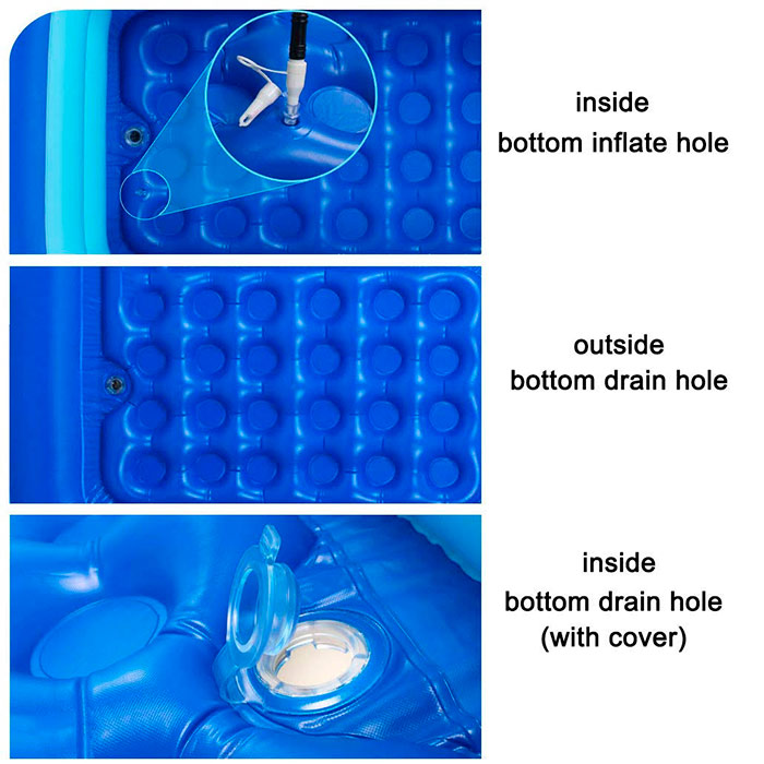 Toddlers will develop their first swimming skills and get used to the water in the inflatable pool.