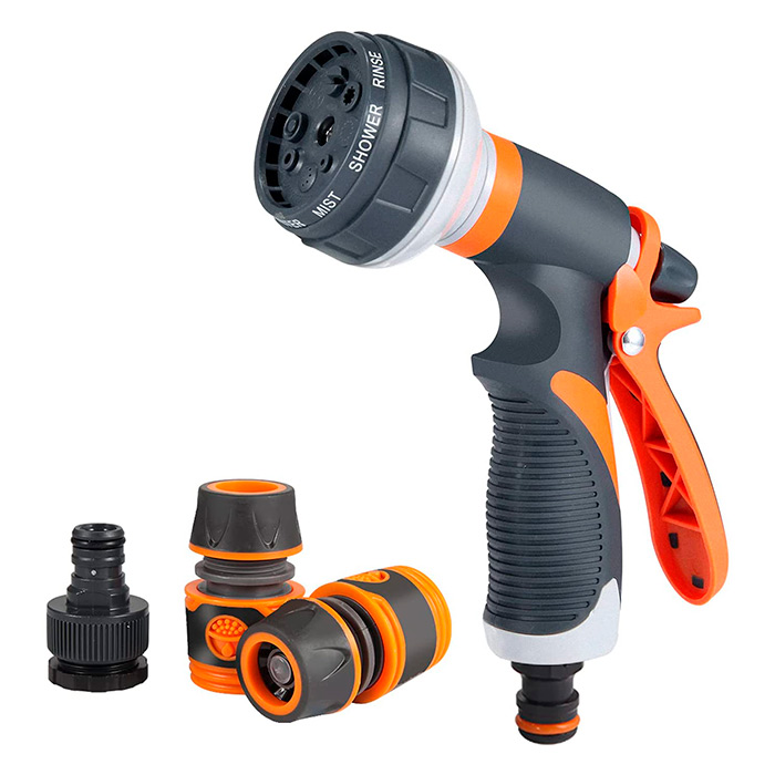 HoseSpray, Set with garden hose nozzle, hose connector and watering gun