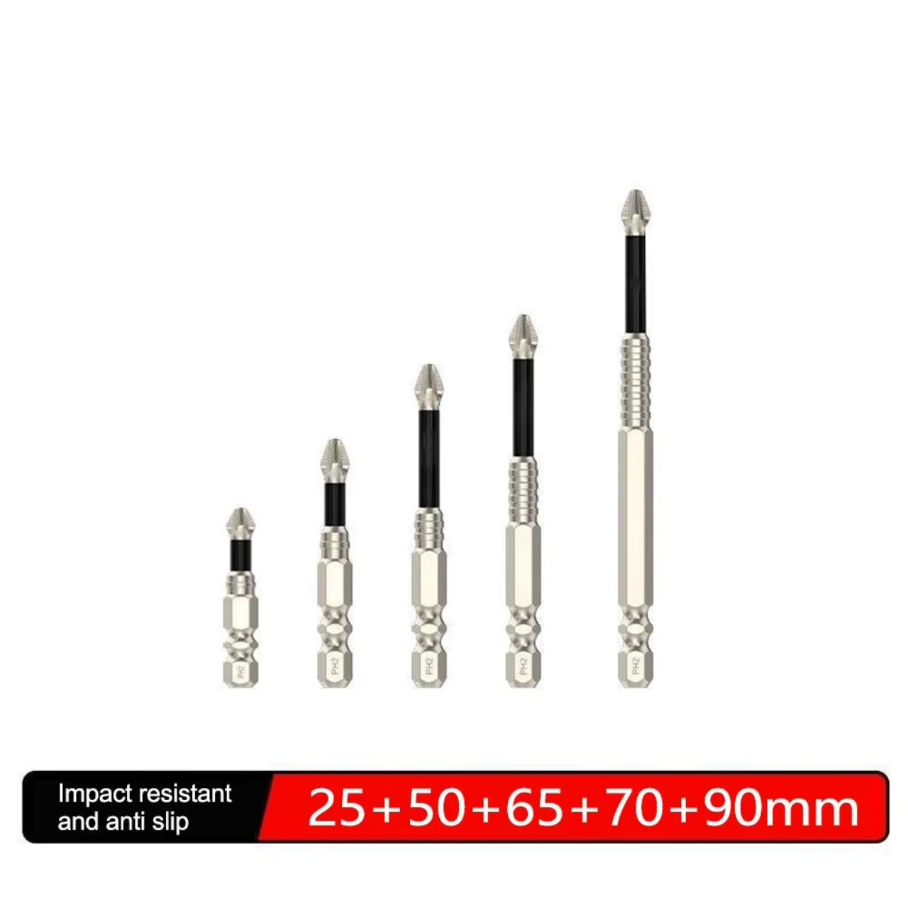 ImpactBits, set of 5 magnetic screwdriver bits