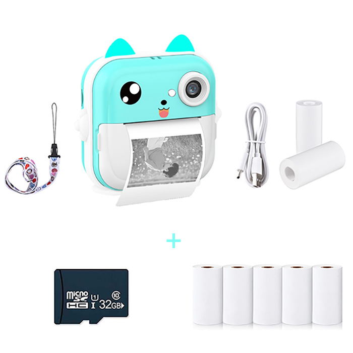 JumboPrintBundle – instant-print camera + 7 paper rolls and Micro SD card