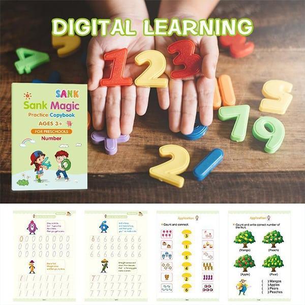 KidBook, 4-part set of writing and drawing workbooks with magic erase pen - Image 6