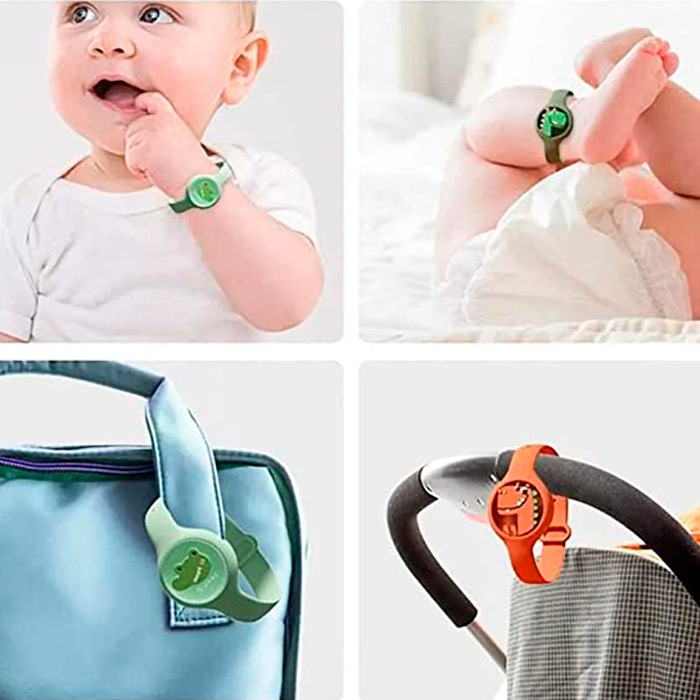 The bracelet has plant essential oils to repel mosquitoes, is waterproof and has a pleasant smell!