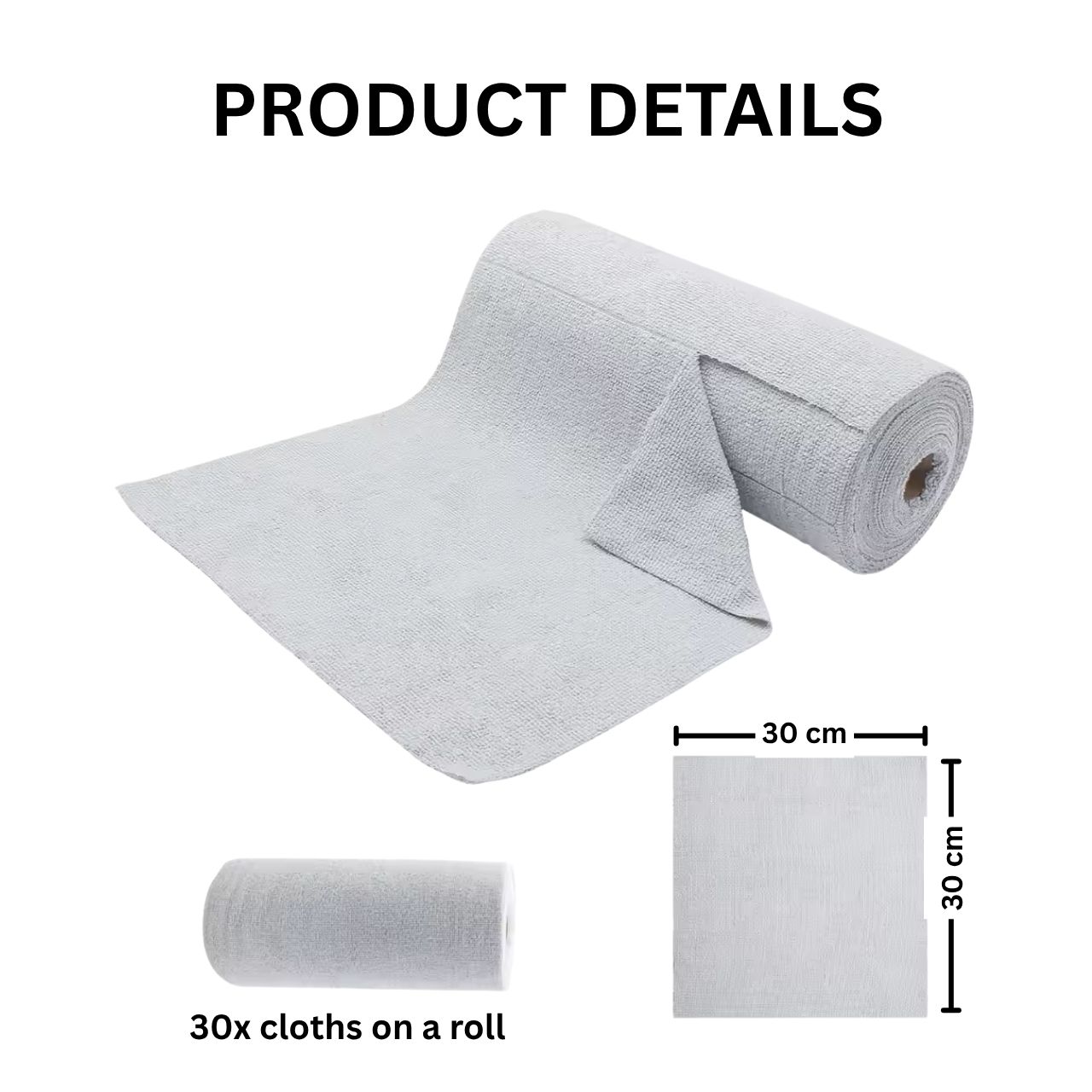 Microfiber Cleaning Cloths on a Roll (30 Pieces), KitchRoll - Image 7