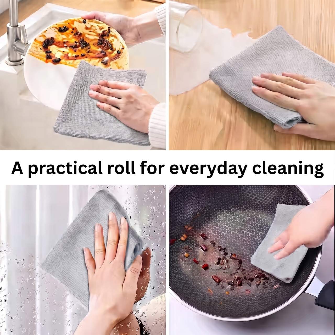 Microfiber Cleaning Cloths on a Roll (30 Pieces), KitchRoll - Image 9