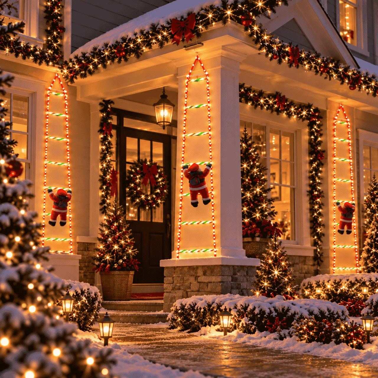 LED Christmas ladder with Santa Claus, Ladder - Image 5