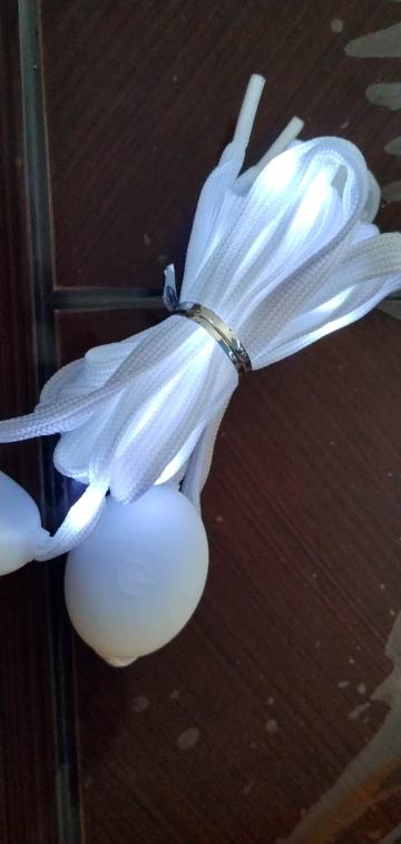 LedLaces, glittering shoelaces - white with colourful led lights