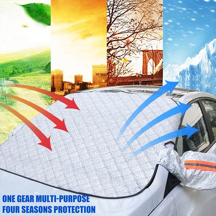 MagneticCarCover, windscreen protective cover with integrated magnets